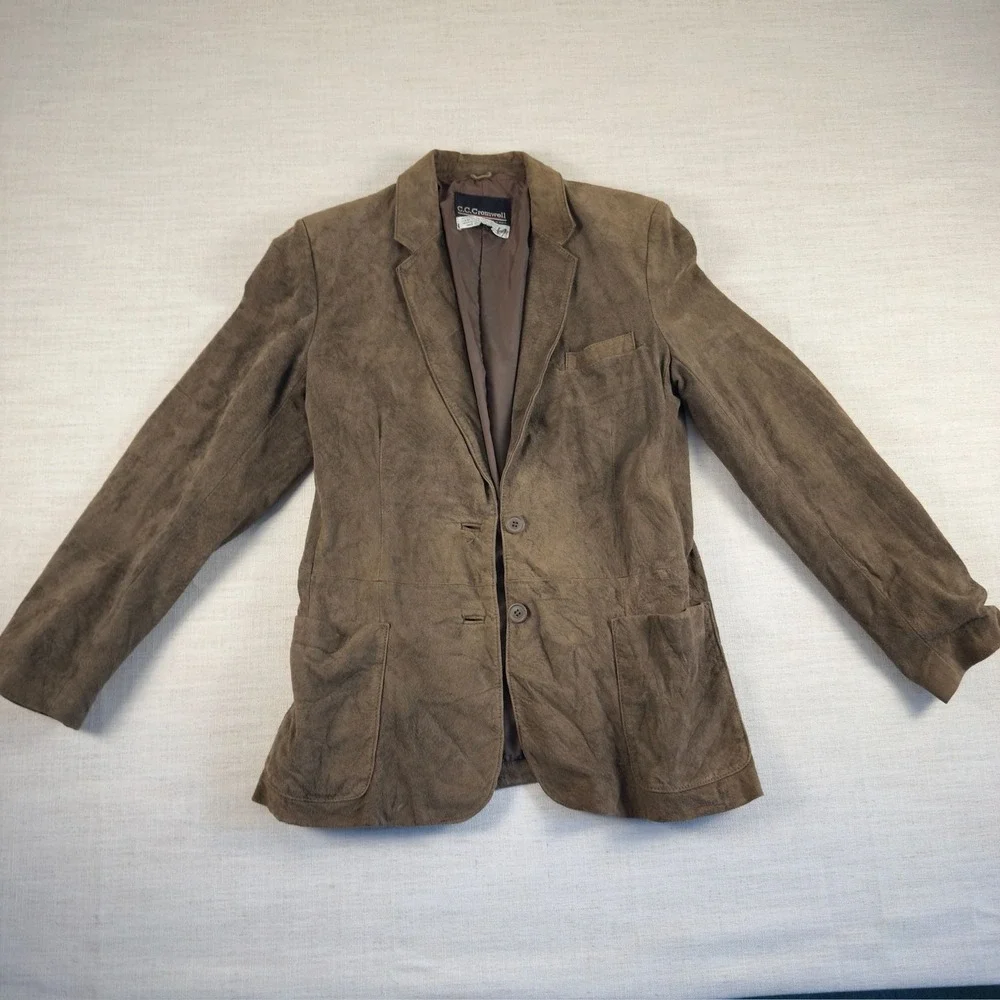 Vintage C.C. Cromwell Genuine Pig Suede Leather Two-Button Blazer Jacket